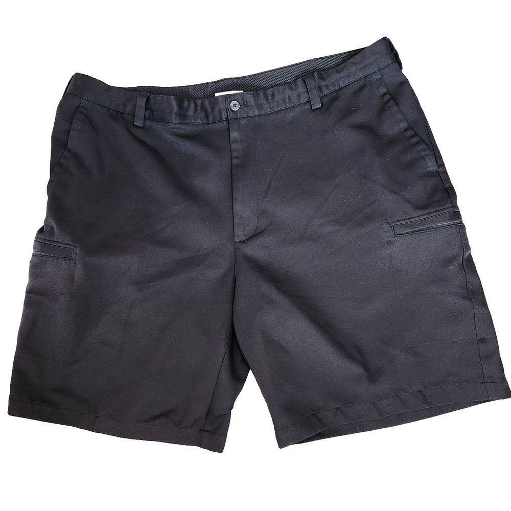Izod Mens Performx Shorts Golf‎ Size 42 Black Outdoor Casual Zip Pockets